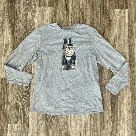 Mens Club Room Grey Bulldog Shirt - L - Picture 1 of 4